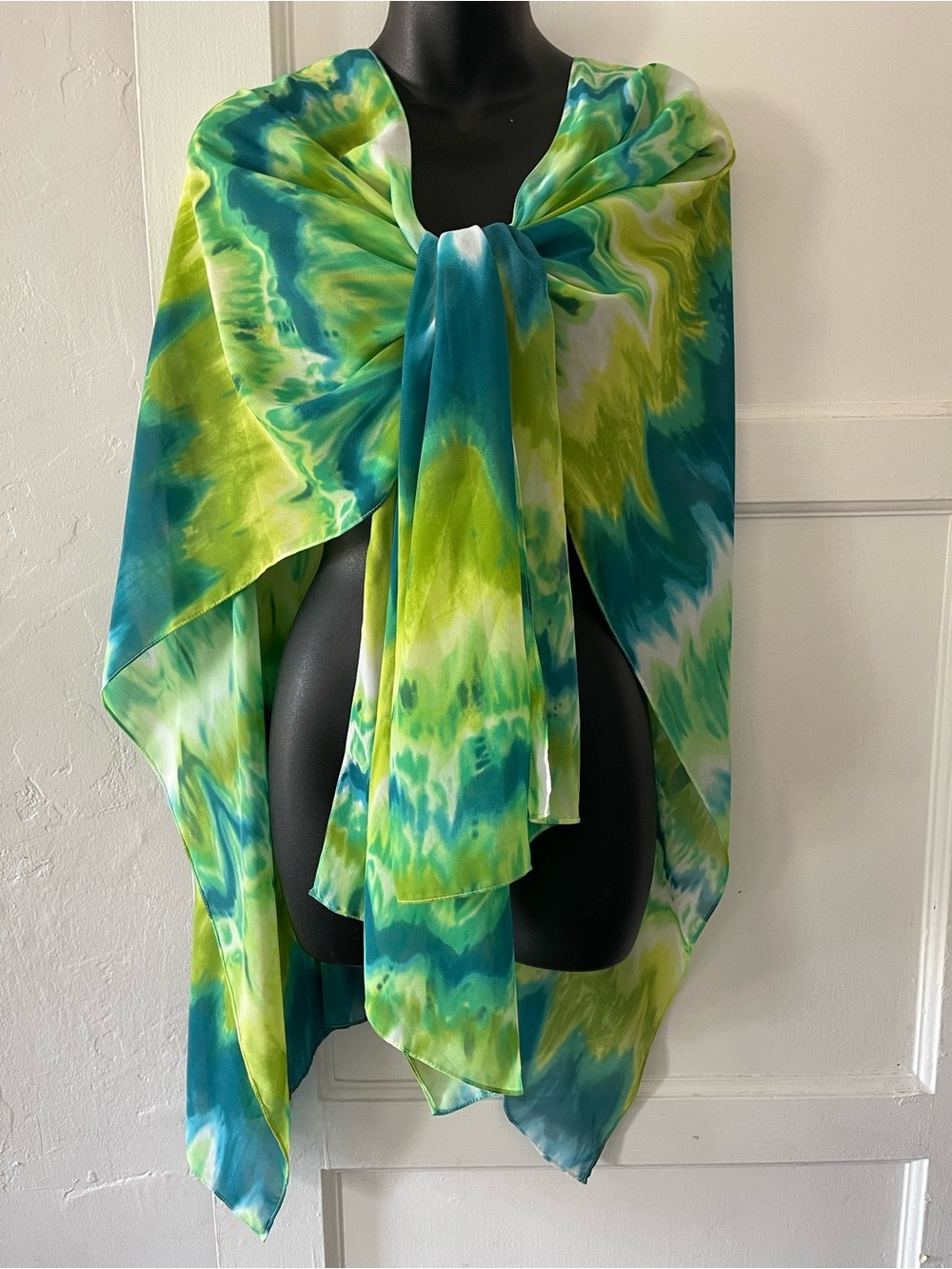 Chico's Green and Teal Tie-Dye Top